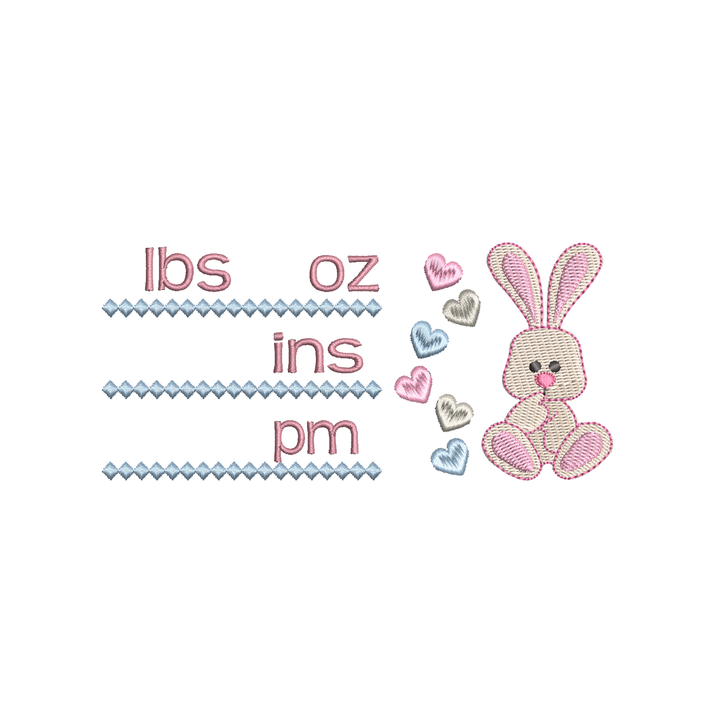 Baby birth announcement template machine embroidery design by rosiedayembroidery.com