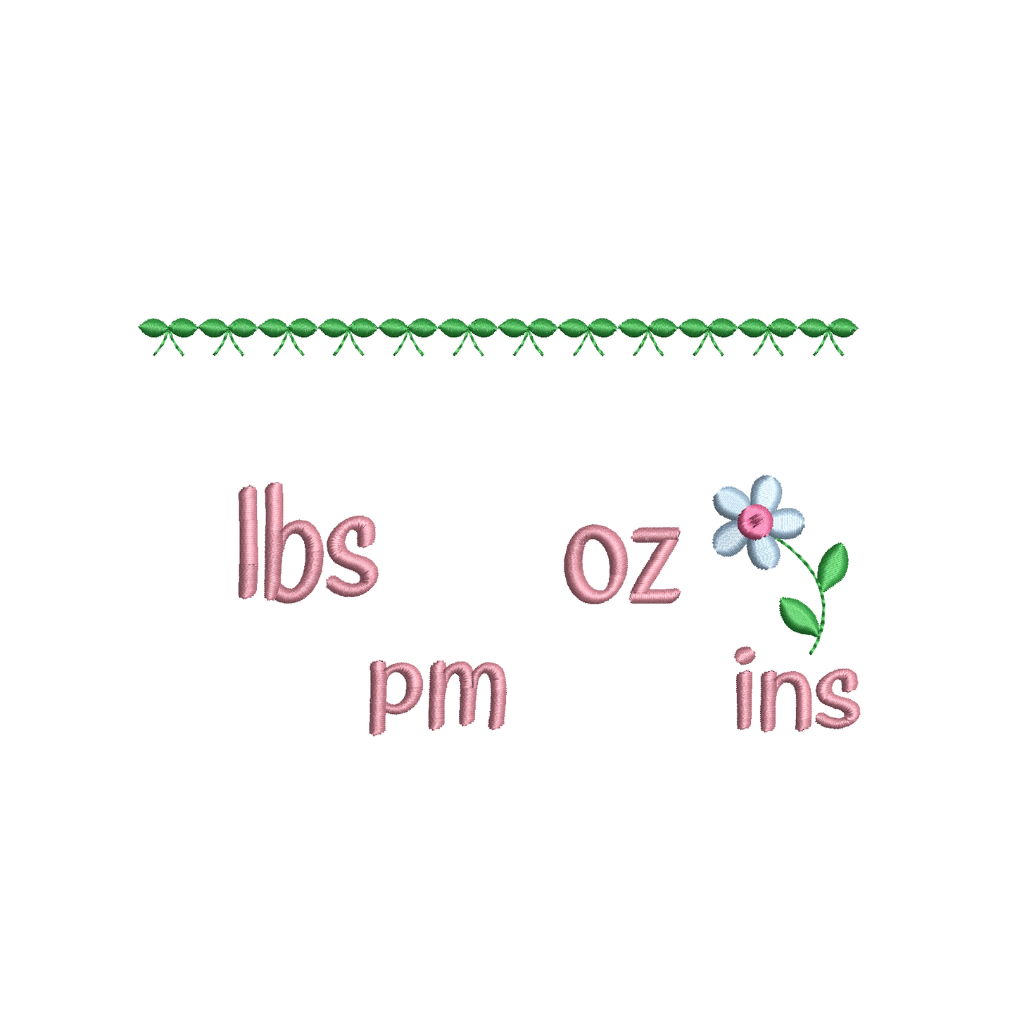 Baby birth announcement machine embroidery design by rosiedayembroidery.com