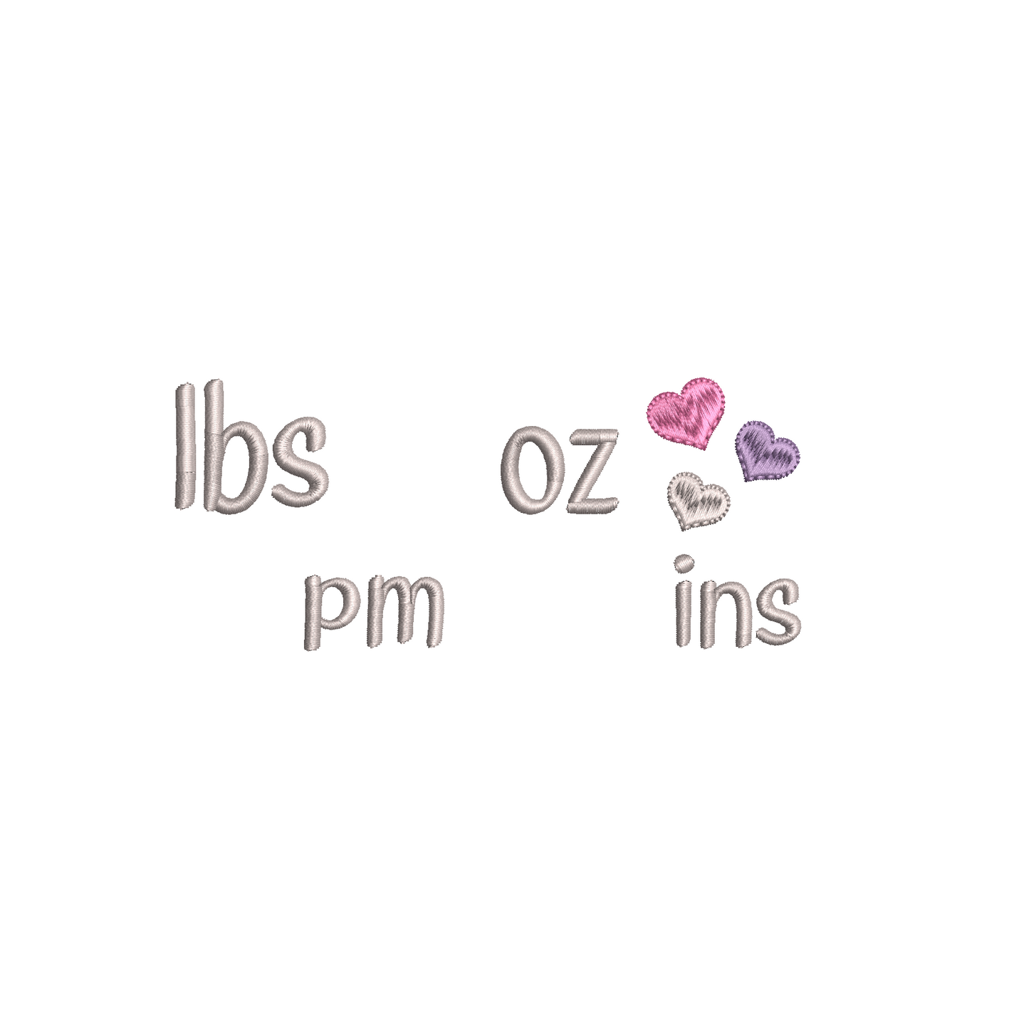 Baby birth stats template machine embroidery design by rosiedayembroidery.com