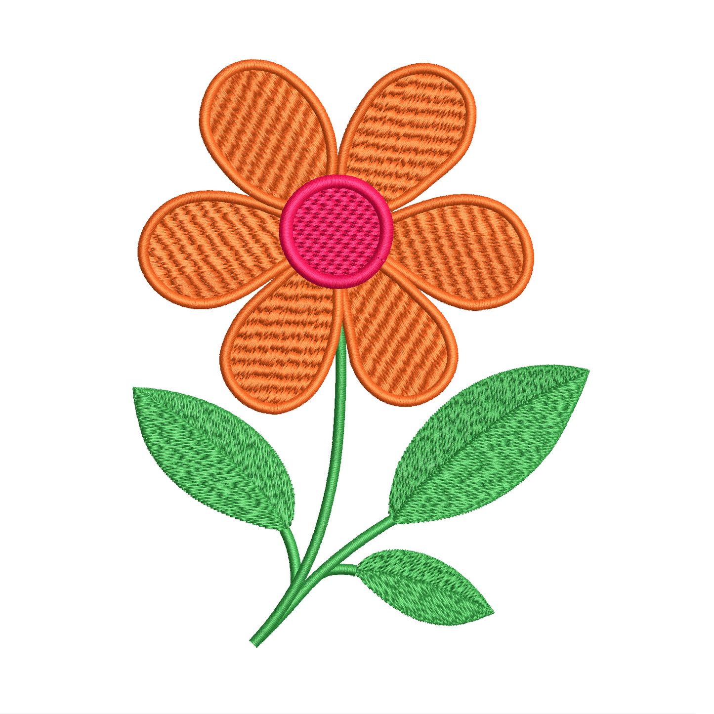 A colorful fill stitch flower in 5 sizes.