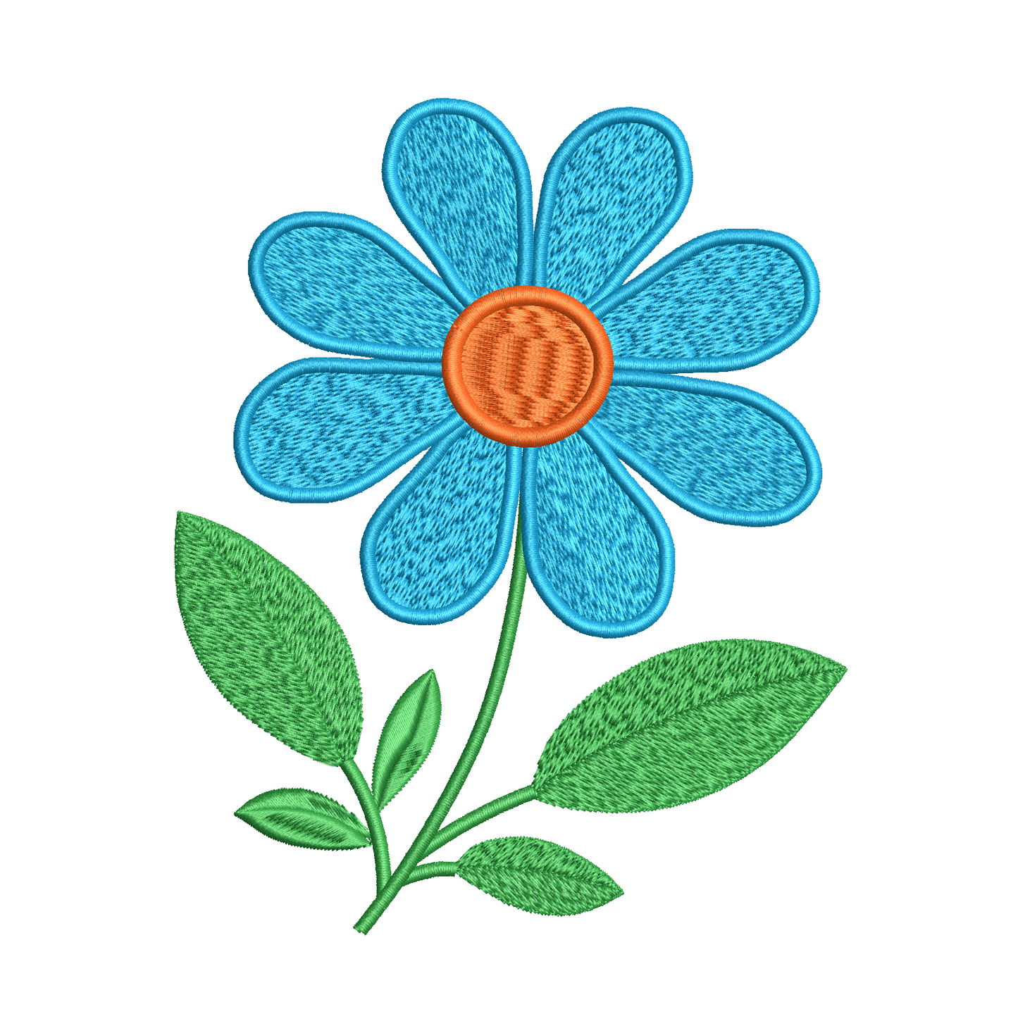 A colorful fill stitch flower in 5 sizes.