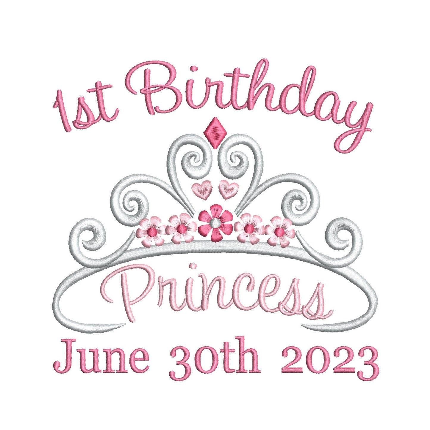 Princess crown machine embroidery design by rosiedayembroidery.com