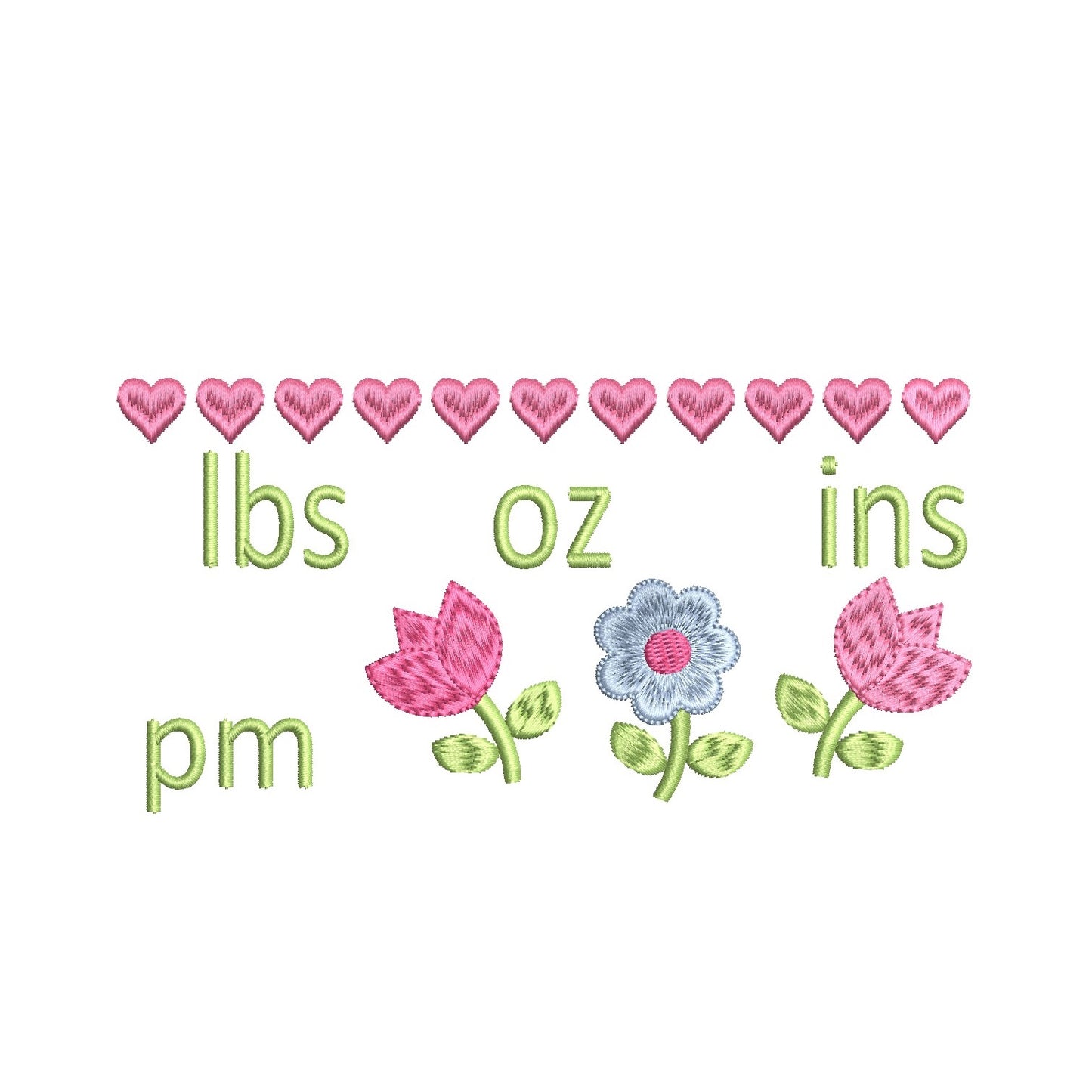 Baby birth announcement machine embroidery design by rosiedayembroidery.com