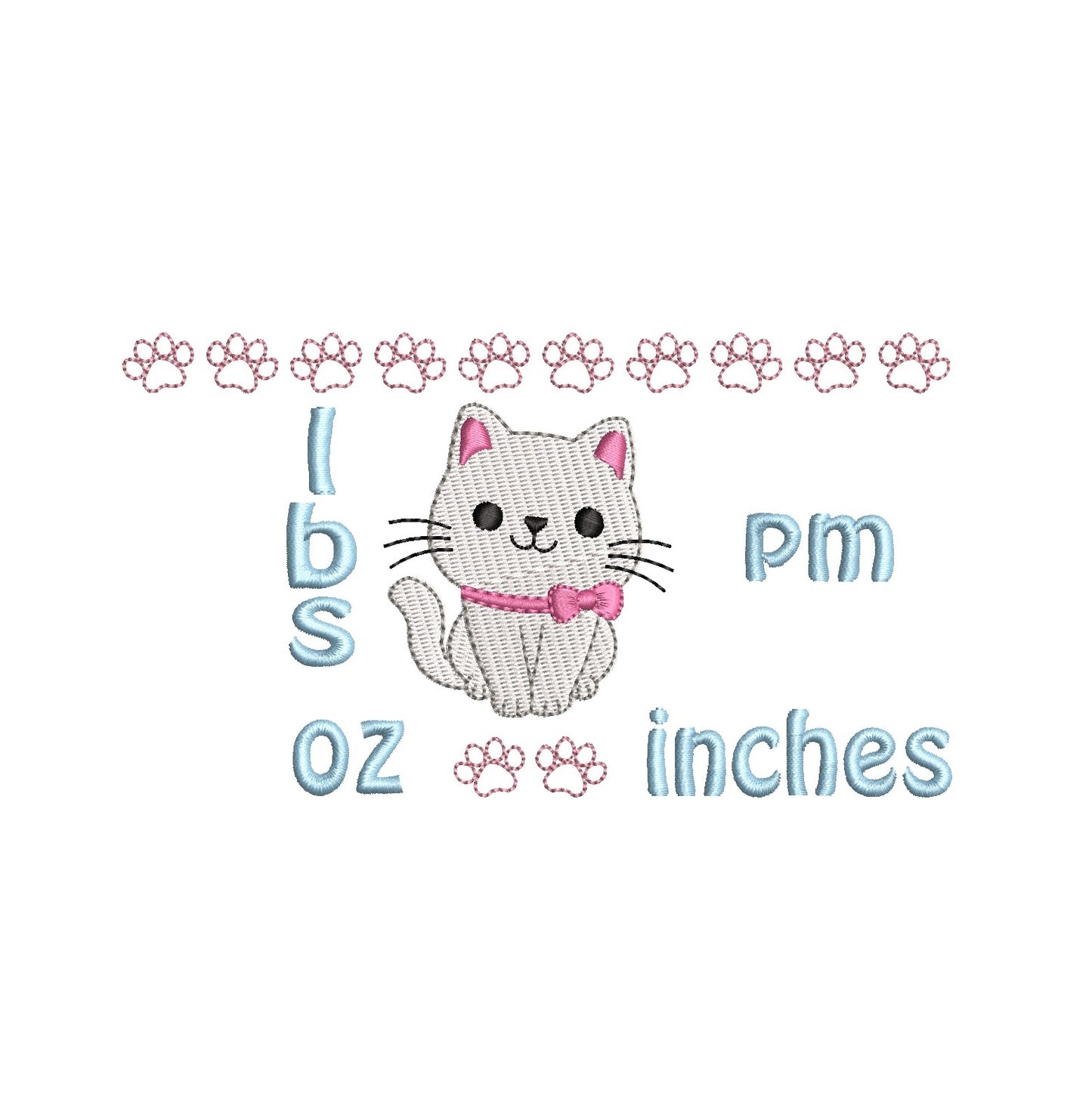 Baby birth announcement template machine embroidery design by rosiedayembroidery.com