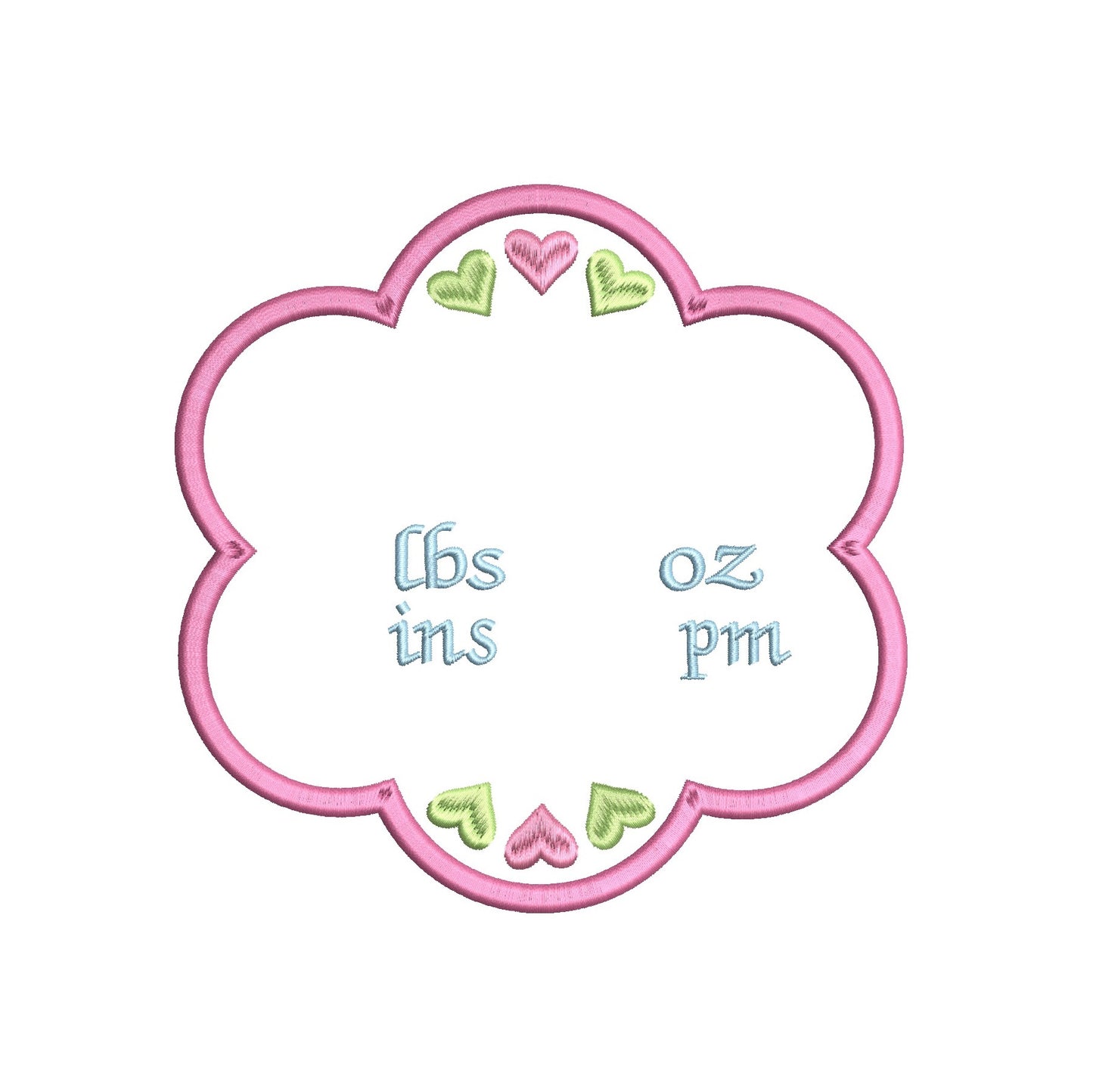 Baby birth announcement template machine embroidery design by rosiedayembroidery.com