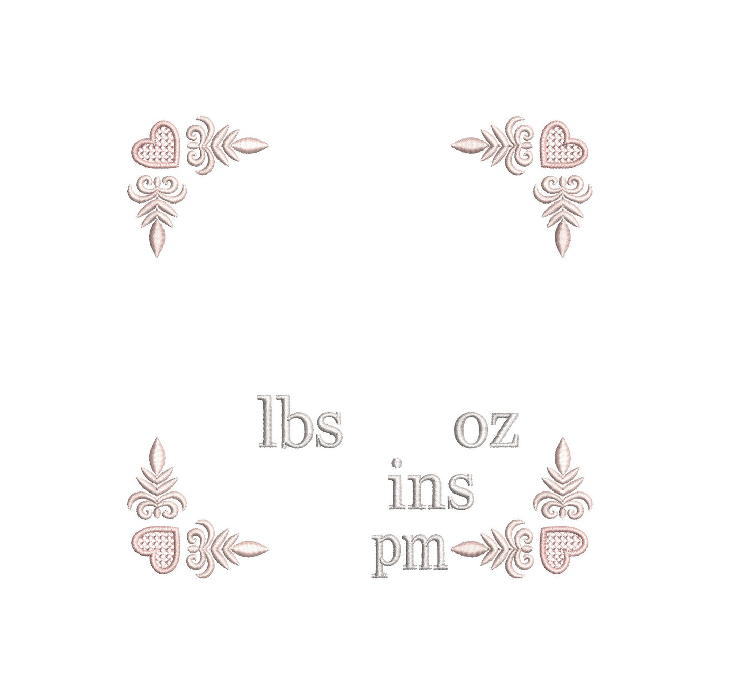 Baby birth announcement machine embroidery design by rosiedayembroidery.com