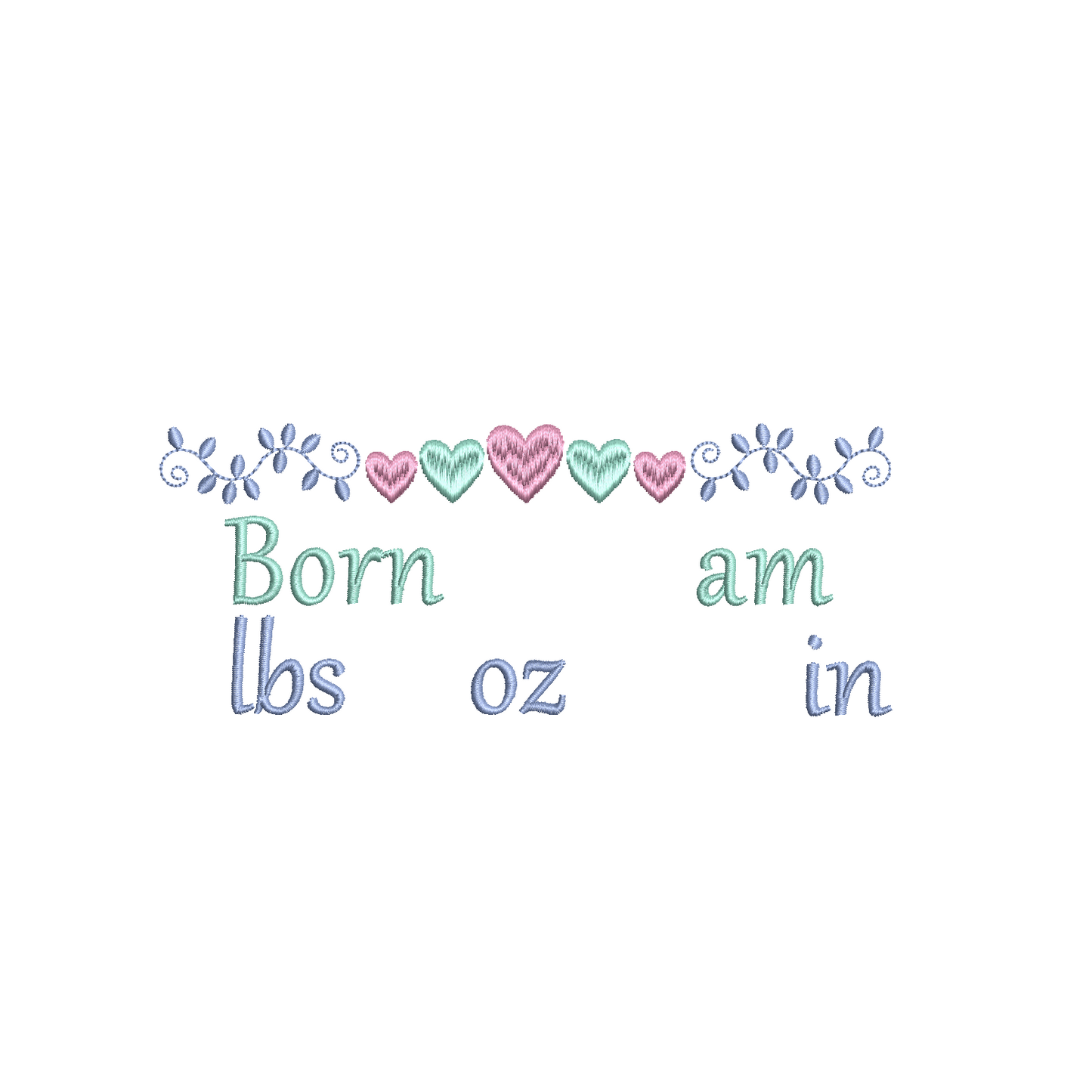 Baby birth announcement machine embroidery design by rosiedayembroidery.com