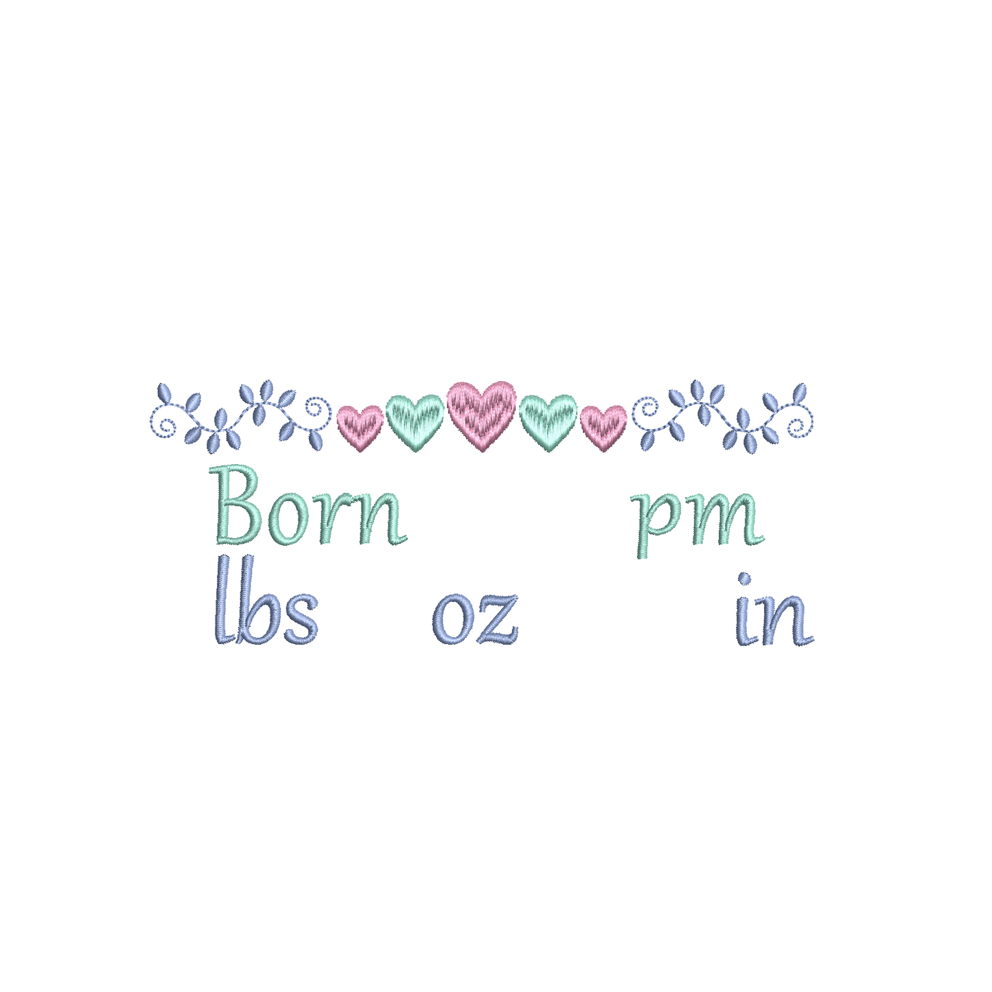 Baby birth announcement machine embroidery design by rosiedayembroidery.com