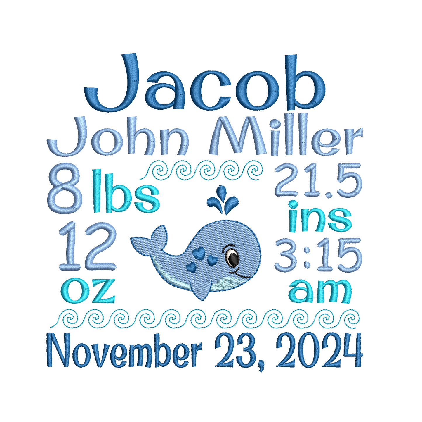 Baby birth template by rosiedayembroidery.com