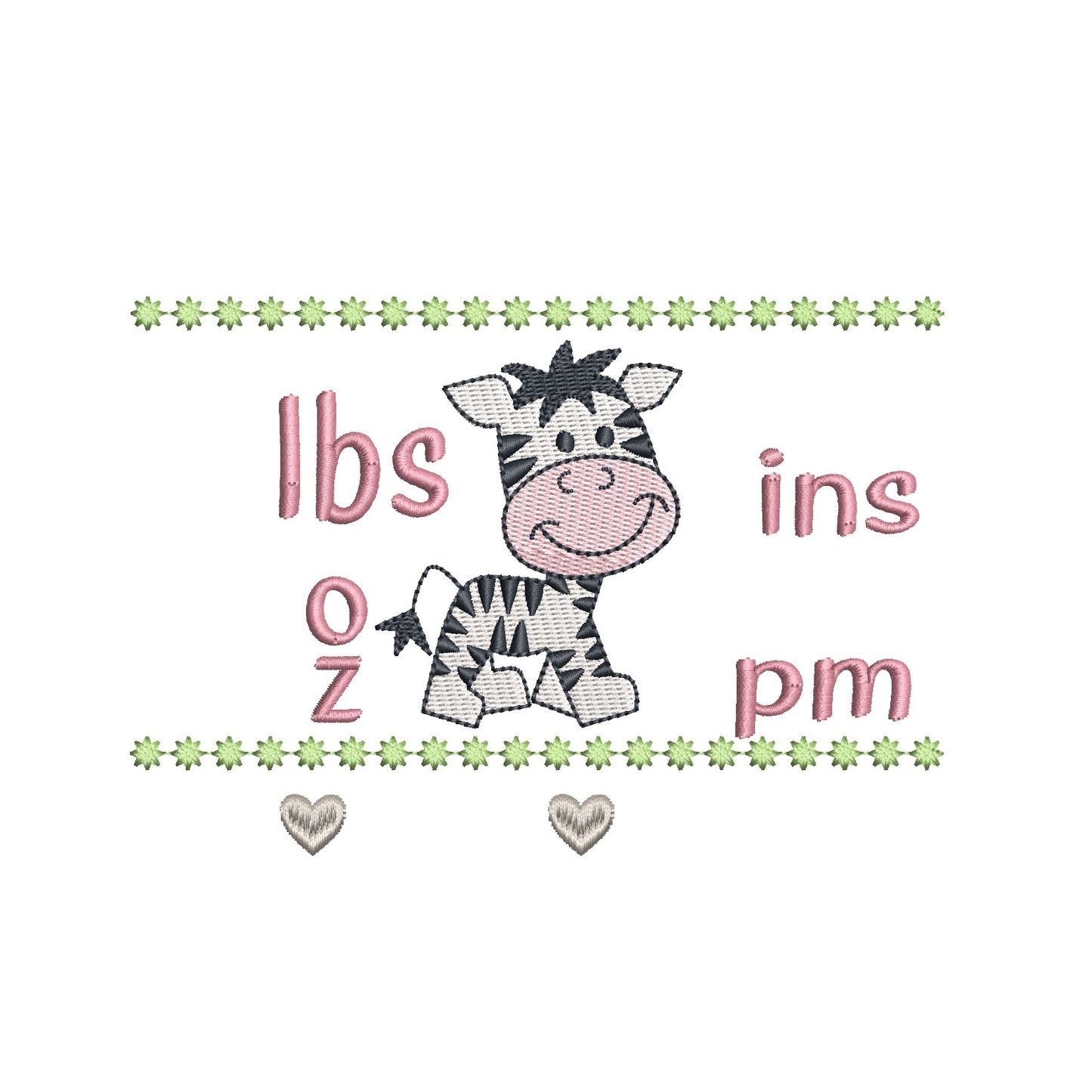 Baby Birth Announcement -Custom Embroidery Design by rosiedayembroidery.com