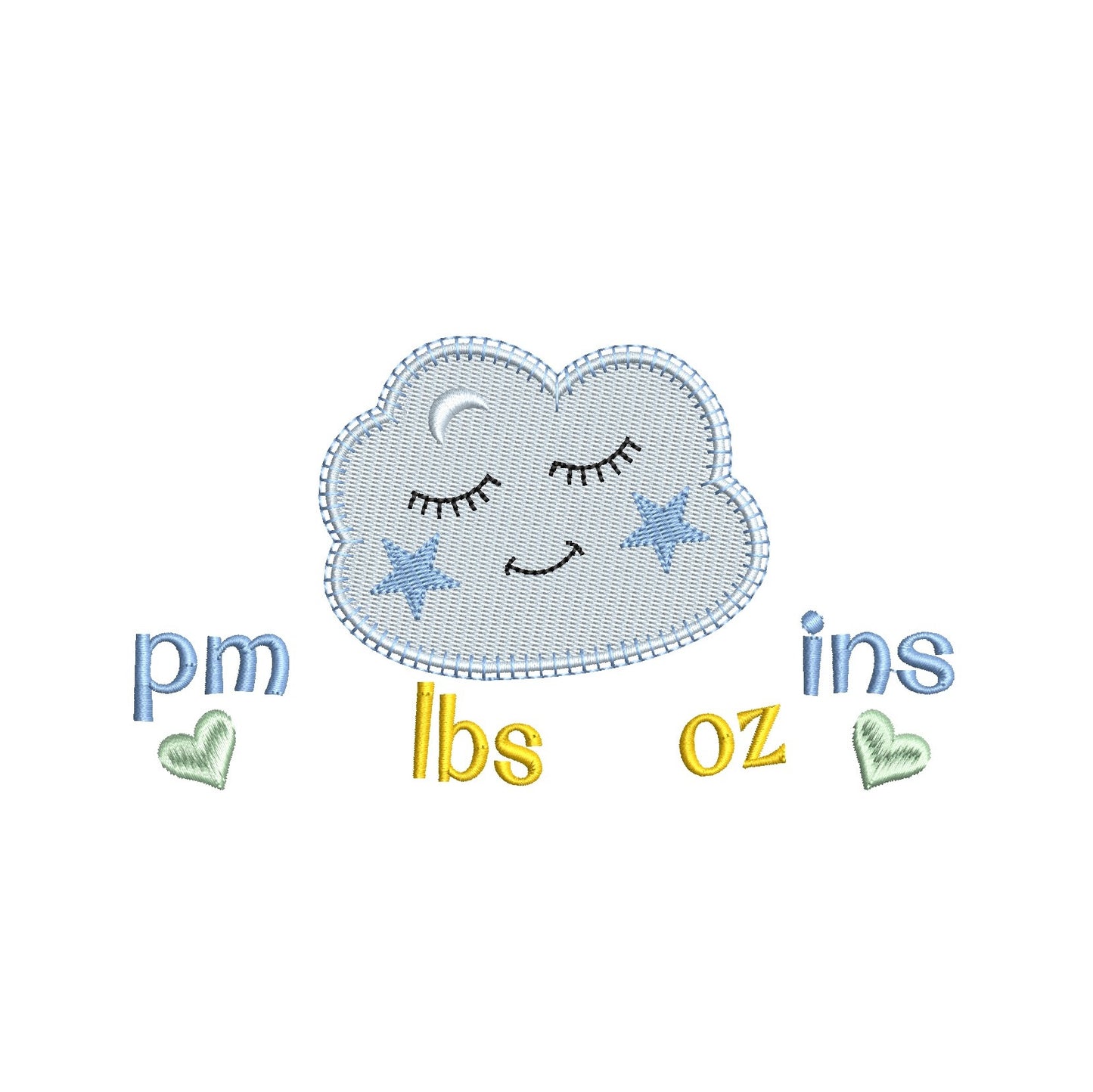 Baby birth announcement template machine embroidery design by rosiedayembroidery.com