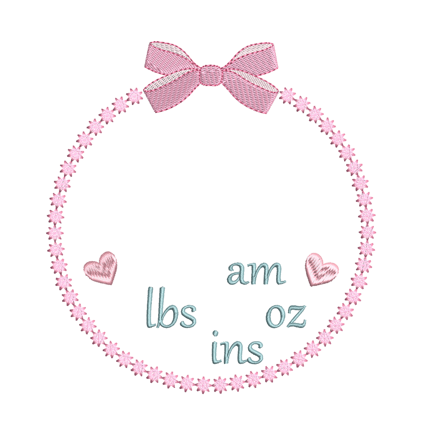 Baby birth announcement template machine embroidery design by rosiedayembroidery.com