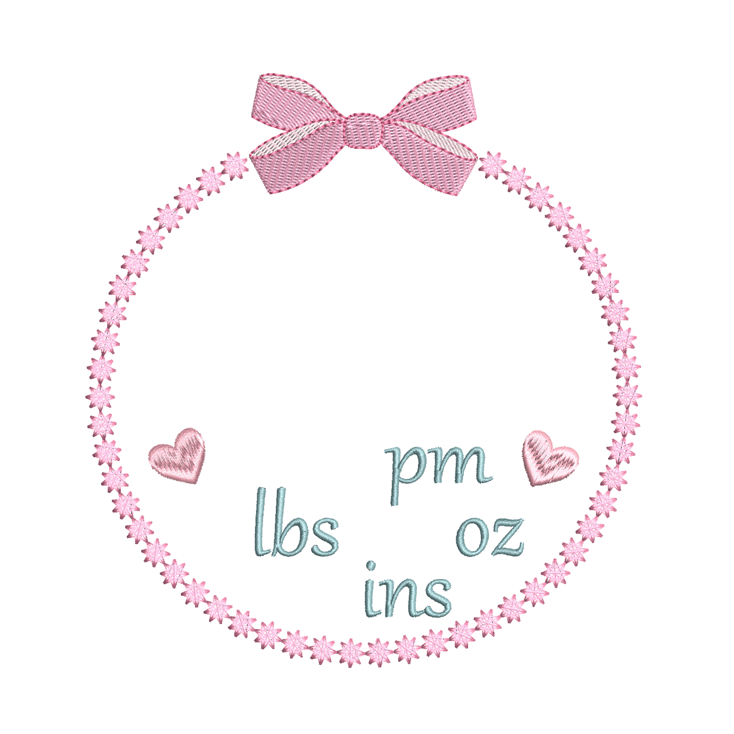 Baby birth announcement template machine embroidery design by rosiedayembroidery.com