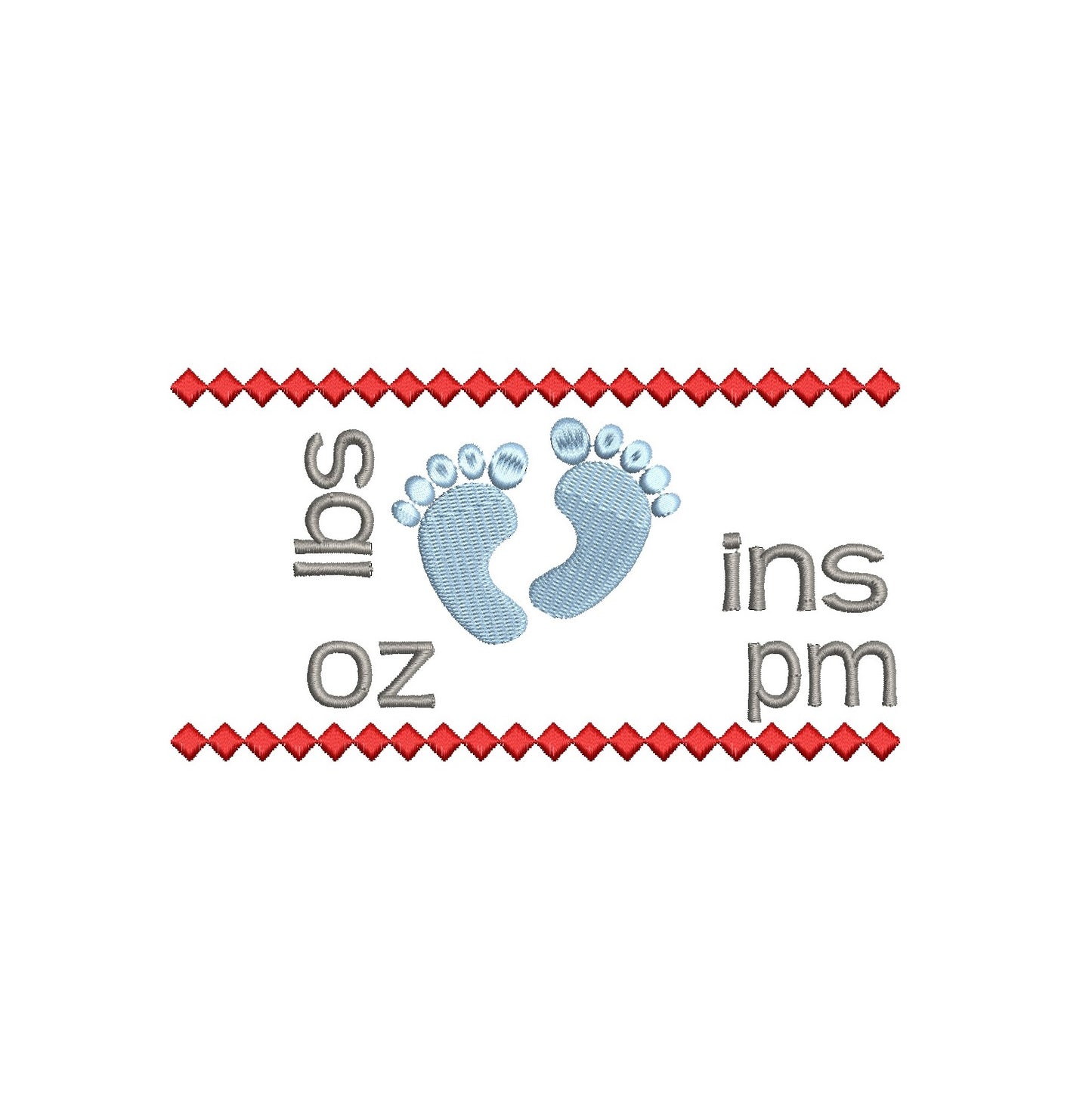 Baby birth announcement machine embroidery design by rosiedayembroidery.com