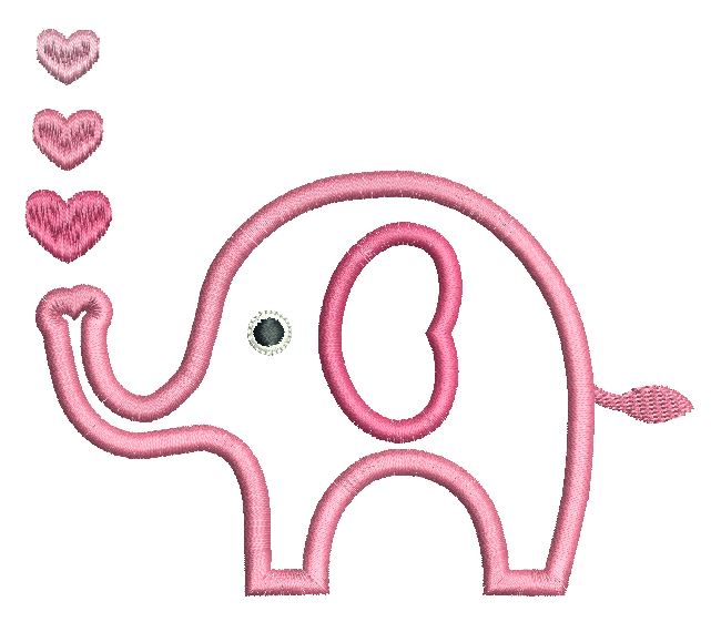 Baby elephant applique machine embroidery design by rosiedayembroidery.com