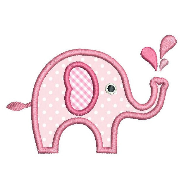 Baby elephant applique machine embroidery design by rosiedayembroidery.com