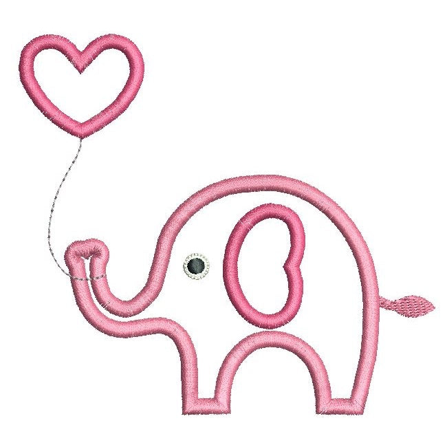 Baby elephant applique machine embroidery design by rosiedayembroidery.com