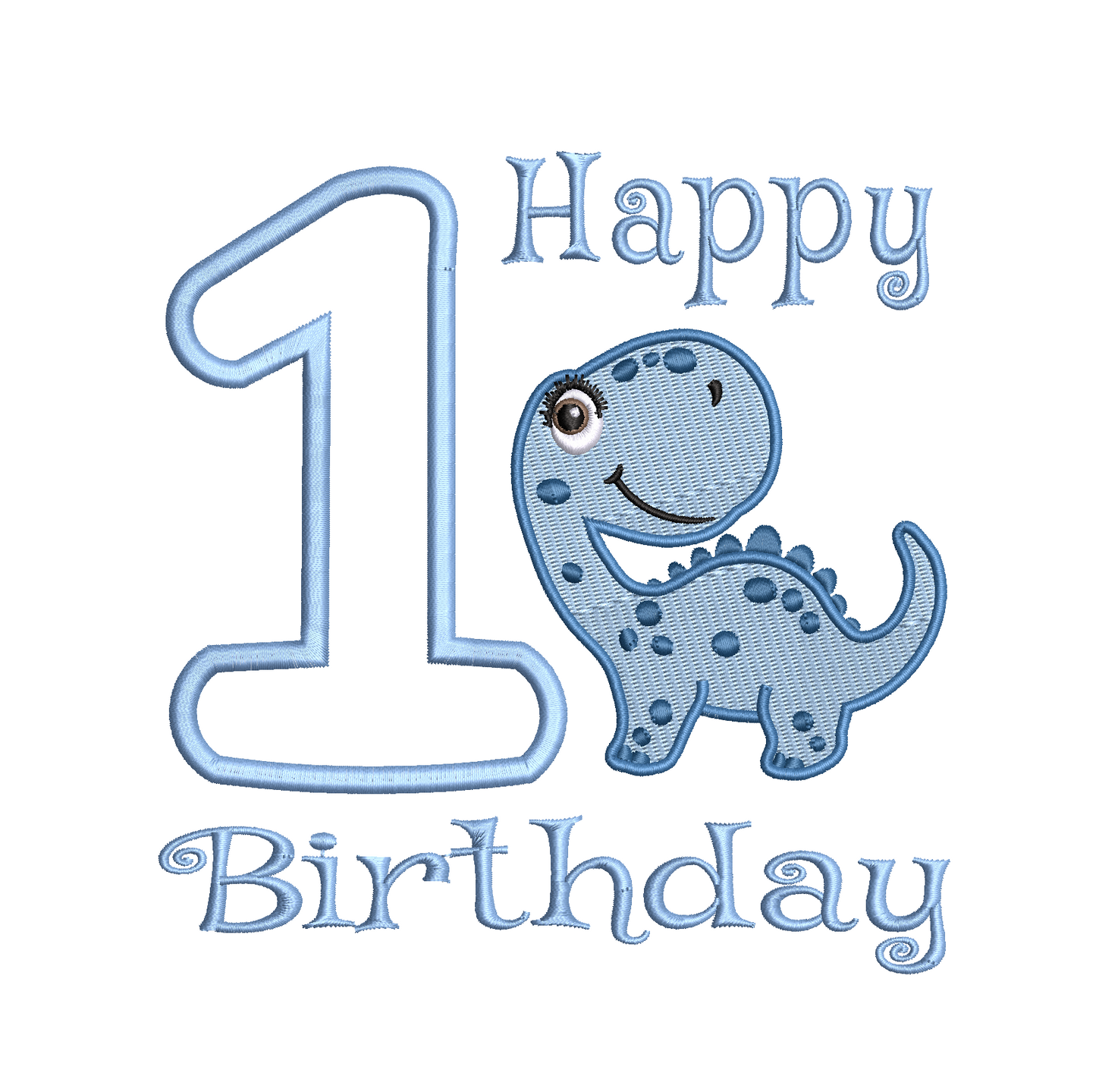 1st birthday dinosaur applique machine embroidery design by rosiedayembroidery.com