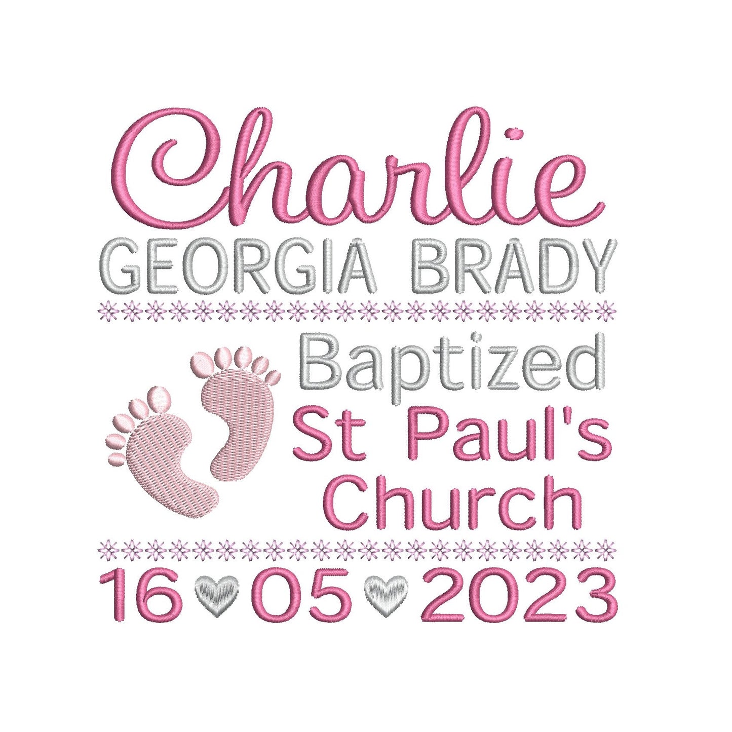 Baptism announcement template machine embroidery design by rosiedayembroidery.com