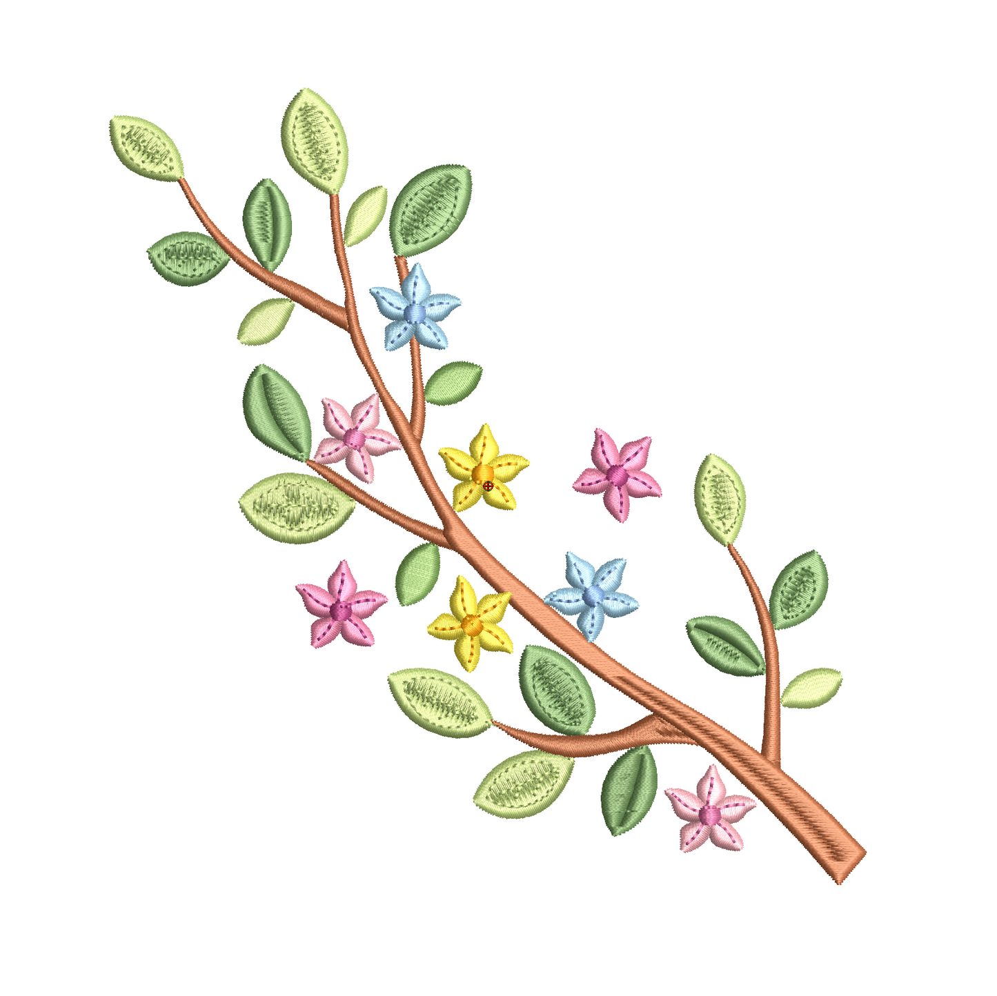 Floral branch machine embrodery design by rosiedayembroidery.com