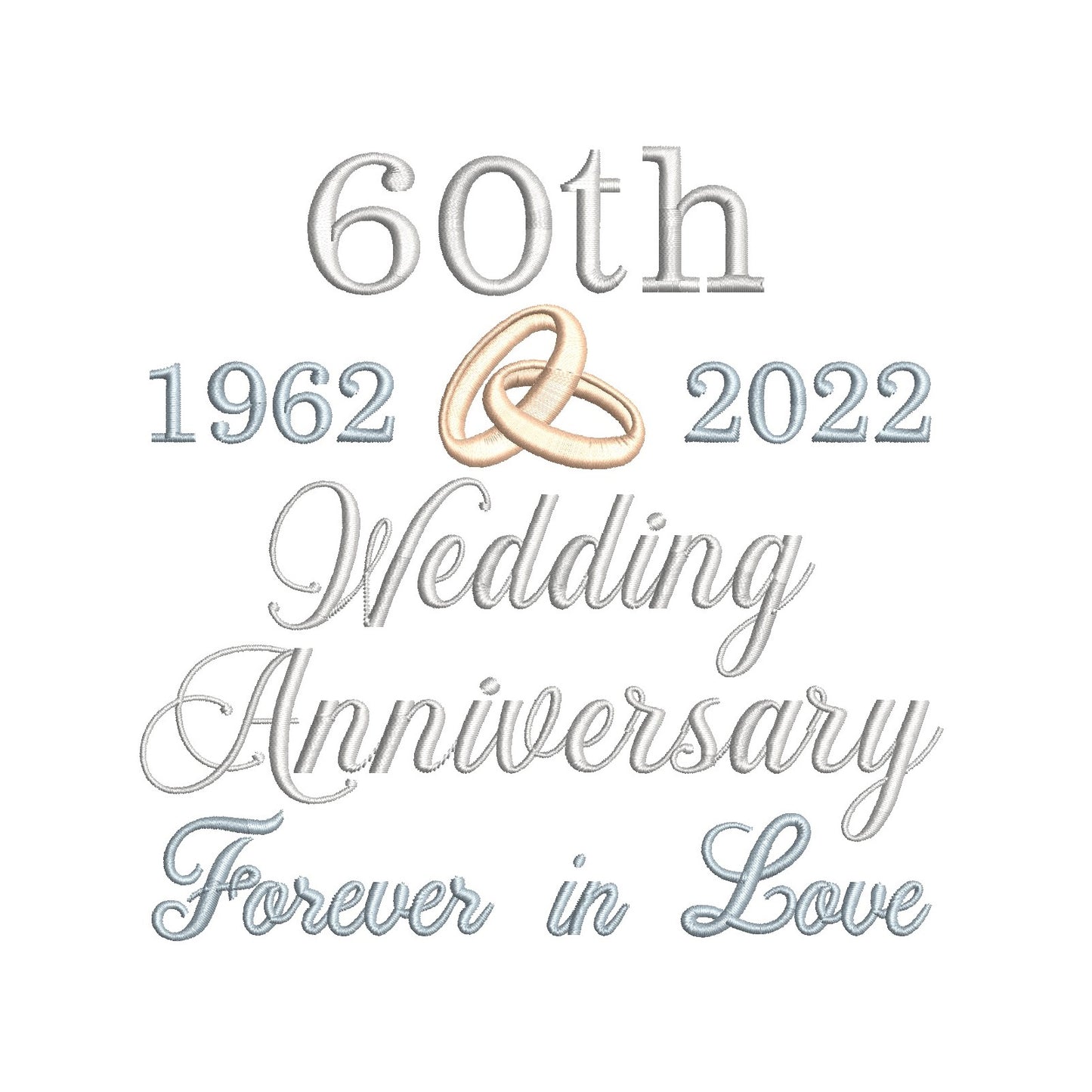 60th wedding anniversary template machine embroidery design by rosiedayembroidery.com