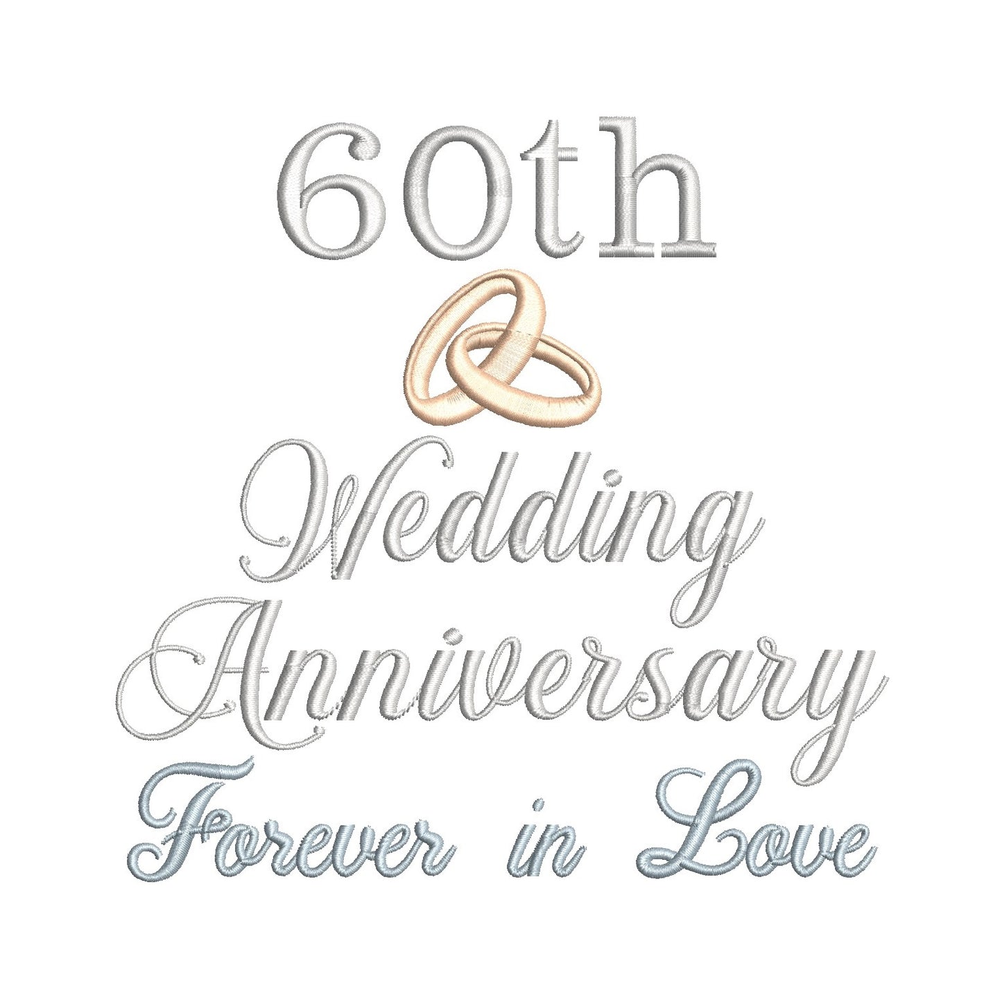 60th wedding anniversary template machine embroidery design by rosiedayembroidery.com