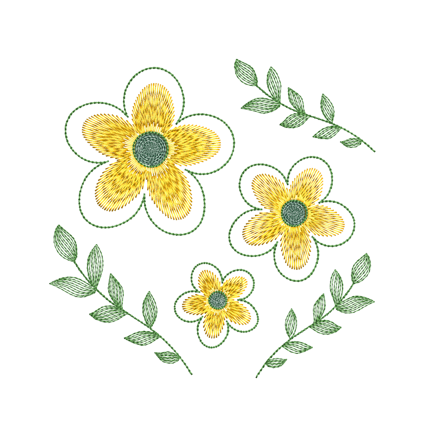Floral Machine Embroidery Design by rosiedayembroidery.com