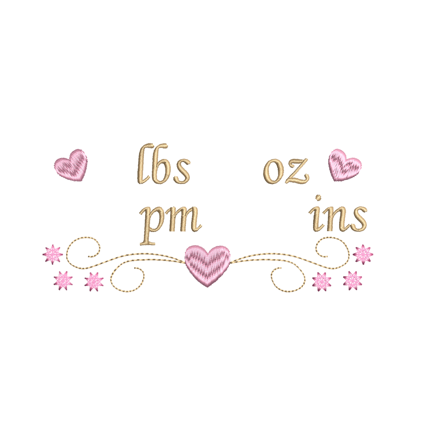 Baby birth announcement machine embroidery design by rosiedayembroidery.com