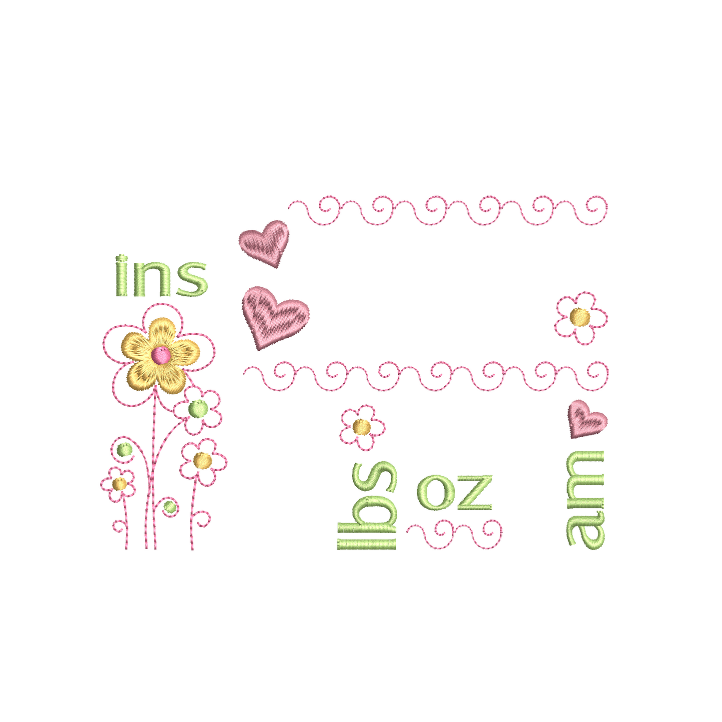 Baby birth announcement machine embroidery design by rosiedayembroidery.com