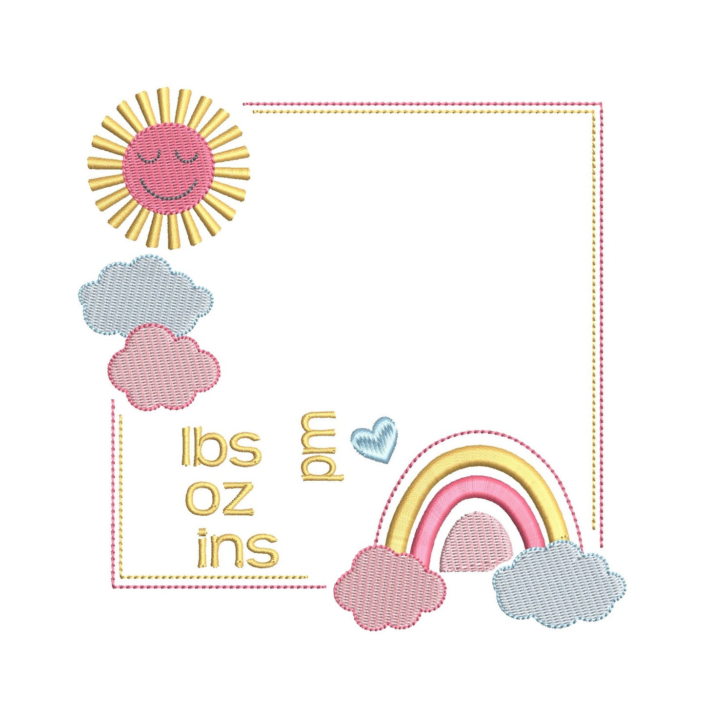 Baby birth template machine embroidery design by rosiedayembroidery.com