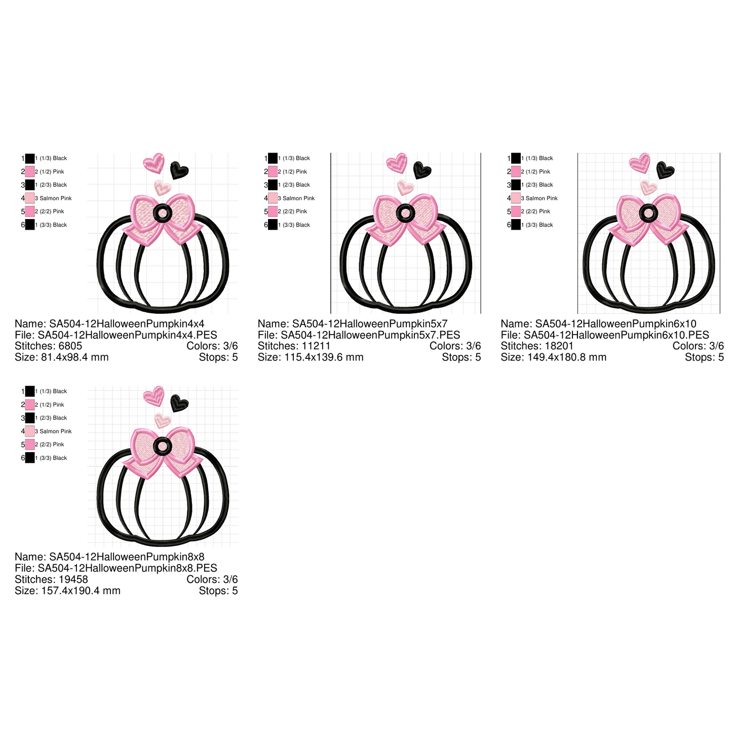 Halloween pumpkin applique machine embroidery design by rosiedayembroidery.com