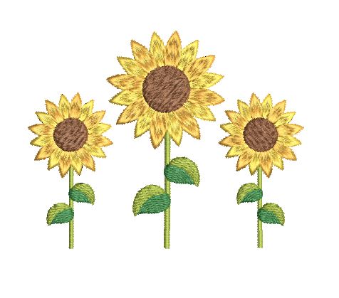 Sunflower machine embroidery design by rosiedayembroidery.com