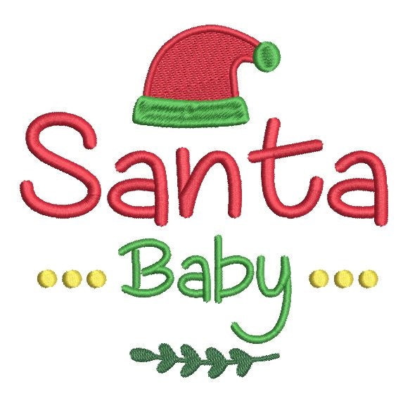 Christmas Santa baby machine embroidery applique design by rosiedayembroidery.com