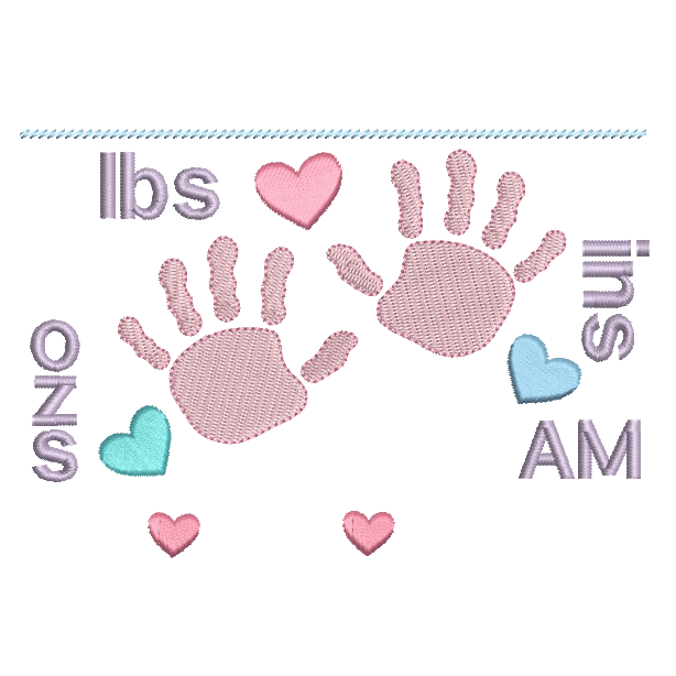 Baby birth announcement template machine embroidery design by rosiedayembroidery.com