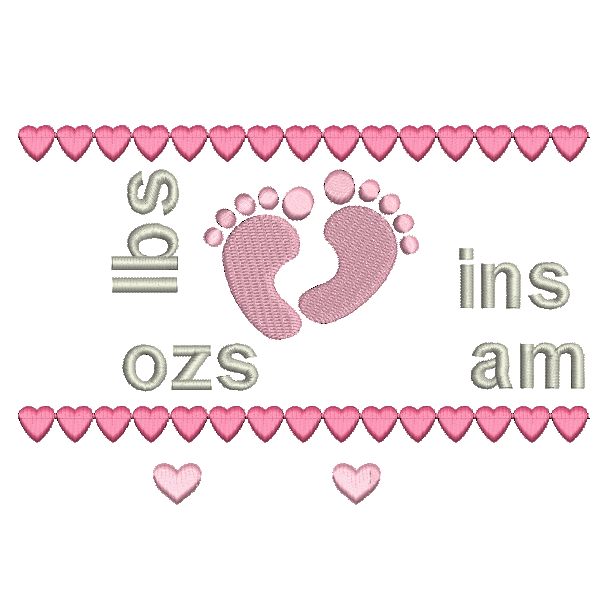 Baby Birth Announcement -Template Embroidery Design by embroiderytree.com