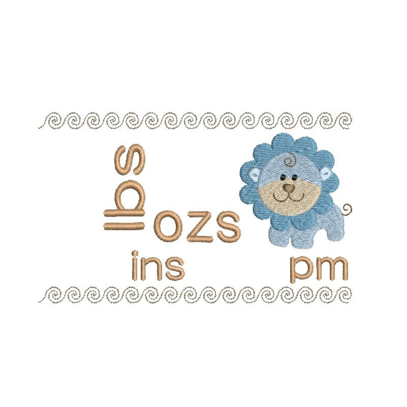 Baby birth announcement template machine embroidery design by rosiedayembroidery.com