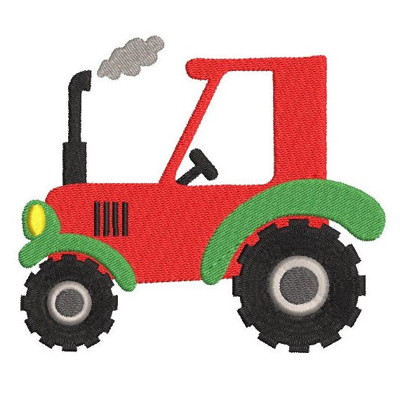 Tractor machine embroidery design by rosiedayembroidery.com