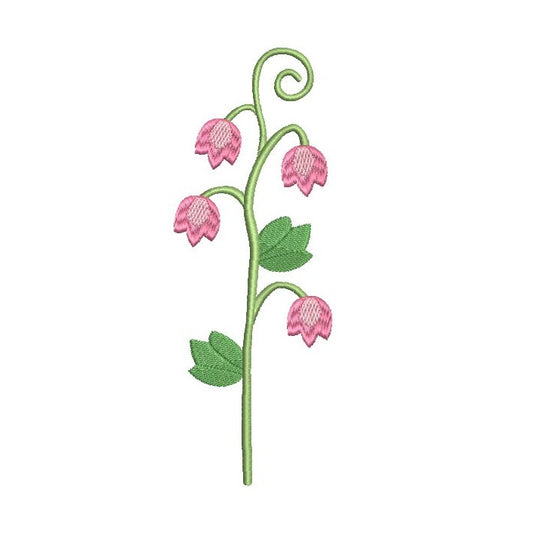 Long stem flower - bellflower machine embroidery design by rosiedayembroidery.com