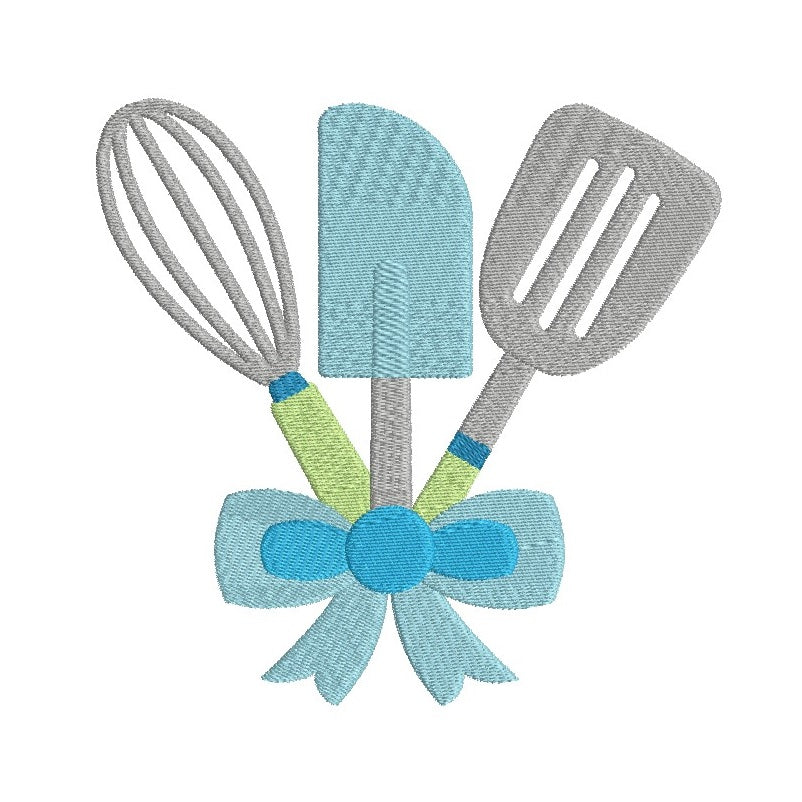 Kitchen utensils machine embroidery design by rosiedayembroidery.com