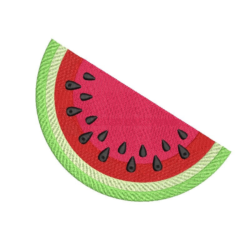 Watermelon slice fill stitch machine embroidery design by rosiedayembroidery.com