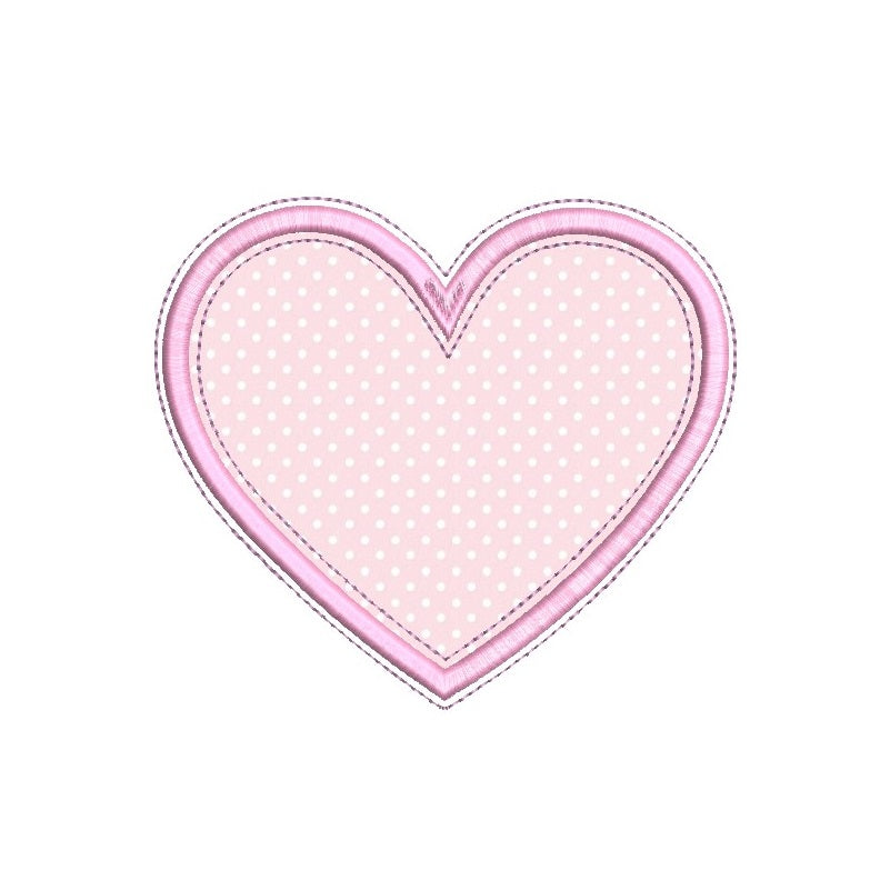 Valentine's Day love heart applique machine embroidery design by rosiedayembroidery.com