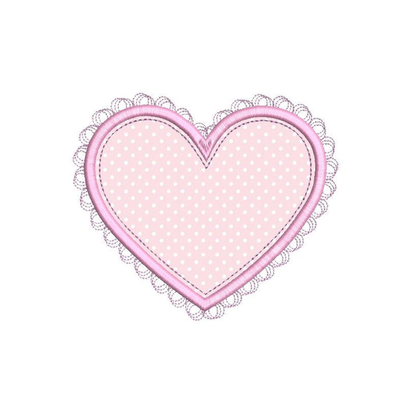 Valentine's Day love heart applique machine embroidery design by rosiedayembroidery.com