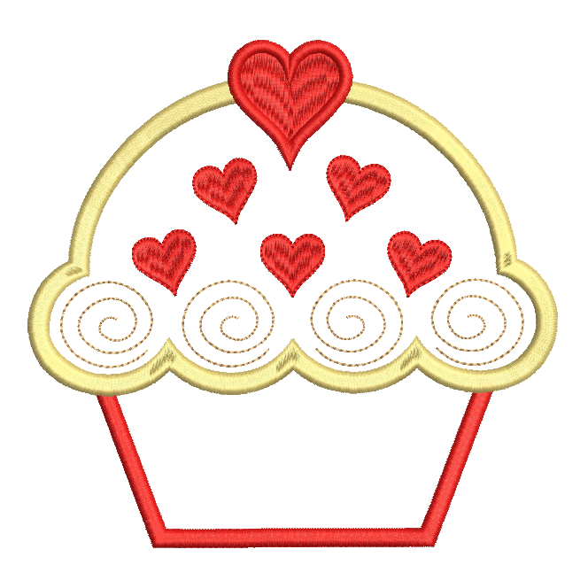 Cupcake applique machine embroidery design by rosiedayembroidery.com