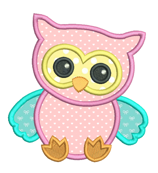 Baby owl applique machine embroidery design by rosiedayembroidery.com