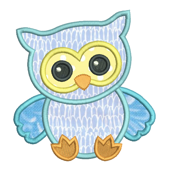 Baby owl applique machine embroidery design by rosiedayembroidery.com