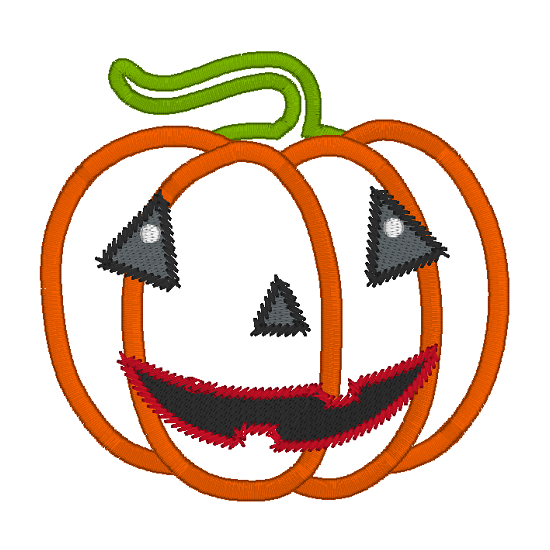 Halloween pumpkin applique machine embroidery design by rosiedayembroidery.com