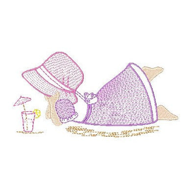 Sun bonnet girl machine embroidery design by embroiderytree.com