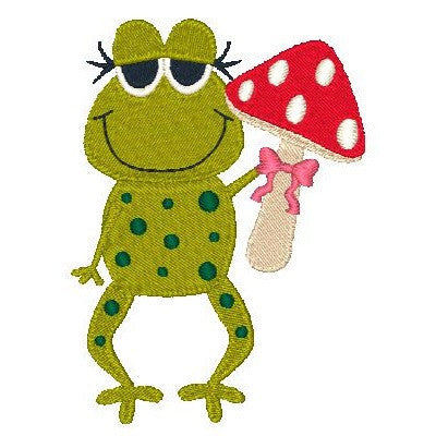 Frog machine embroidery design by embroiderytree.com