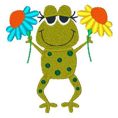Frog machine embroidery design by embroiderytree.com