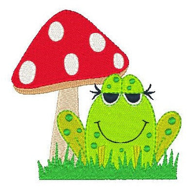 Frog machine embroidery design by embroiderytree.com